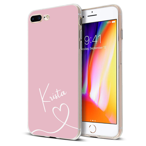 FUNDA DE SILICONA PERSONALIZADA PARA TELÉFONO PASTEL NOMBRE CORAZÓN PARA IPHONE 13 12 11 14 - Imagen 3 de 19