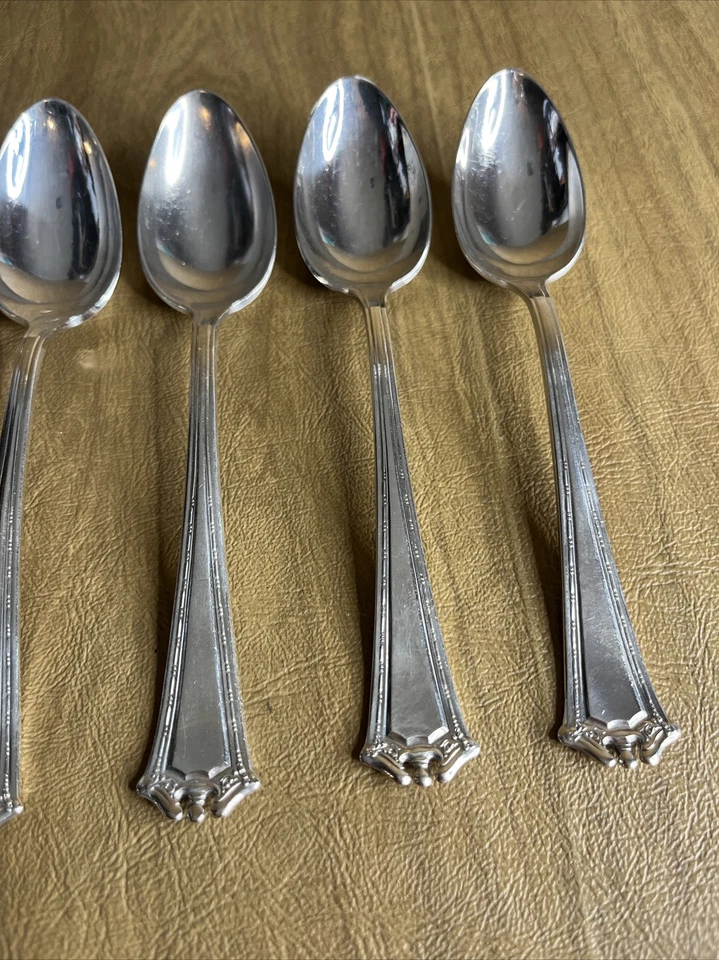 Lot Of 5 Continental 847 Rogers Bros XS Triple Teaspoons Silverplate 6” Polished - Image 3 of 4