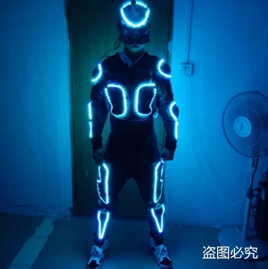 LED Robot Suit 7 Colors Light Rechargeable Mask Clothing Remote Control Costume - Image 3 of 4