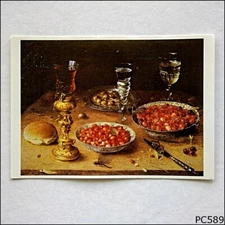 Still Life Cherries & Strawberries In Bowls 1608 by Osias Beert Postcard (P589)