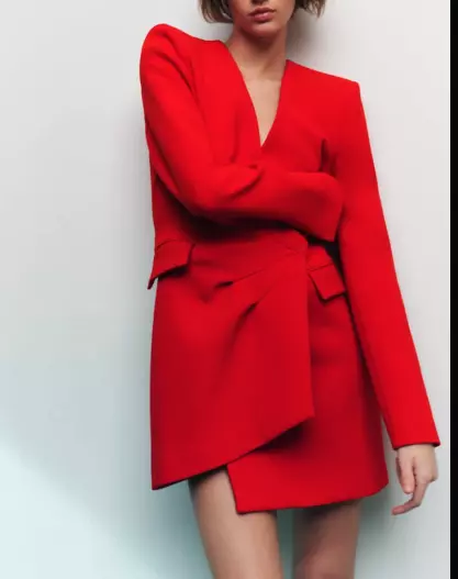 Red blazer dress zara sale