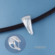 Sterling Silver Smooth Simplicity Pendant Pinch Slider Bail Connector [S, M, L]