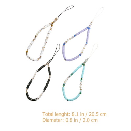 4 Pcs Handy Kette Schlüsselband Mit Telefonanhänger Dekoratives Telefonseil - Zdjęcie 12 z 12
