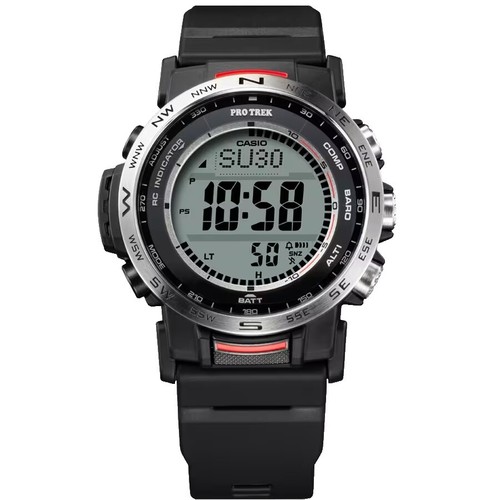 Casio Men's Watch Pro Trek World Timer Black Case Resin Strap
