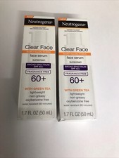 2x Neutrogena Clear Face Serum Sunscreen With Green Tea,spf 60 1.7oz