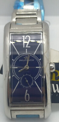 Philip Watch Patton Swiss Made 40x23mm Chocolate Box and Warranty