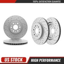 Front Rear Drilled Brake Rotors For Cadillac XT5 2017-2023 XT6 Buick Enclave
