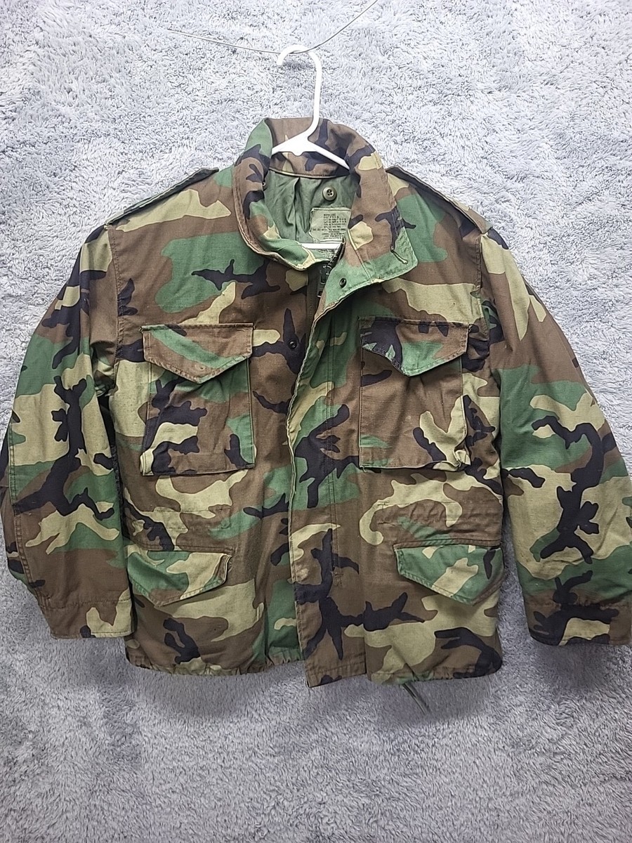 Army Military Men's Cold Weather Field Jacket Medium X-short Woodloand  Camo