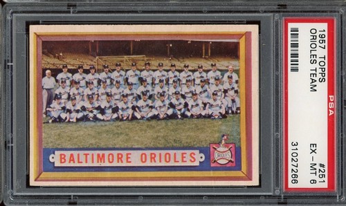 1957 Topps Baseball #251 Orioles Team PSA 6