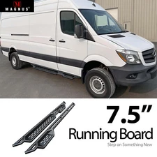 APS Black Side Step Nerf Bars For 10-26 Dodge Mercedes-Benz Sprinter