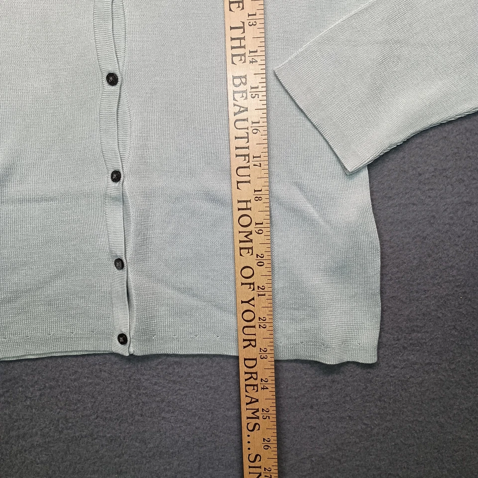 Винтажный Tommy Hilfiger кардиган женщин большой бирюзовый 100% шелк зеленый синий свитер Y2K - Изображение 4 из 4