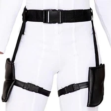 Double Leg Holsters Belted Adjustable Holder Thigh Pouch Costume Black G4570
