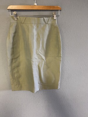 Elements Escada Metallic Olive Green Pencil Skirt Size 34 Dressy Career  Busines