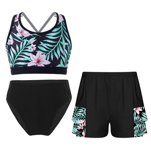 Kids Girl Outfits Beach Swimwear Vacation Swimsuit Athletic Briefs Holiday - Picture 5 of 26