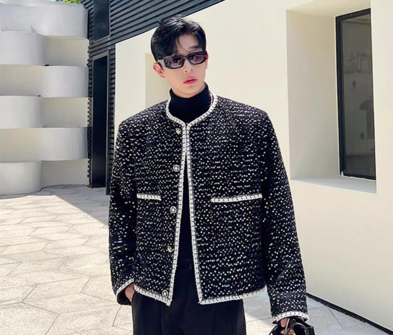 Men's Autumn New Fashion Round Collar Long Sleeve Loose