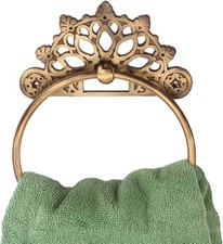 Victorian Towel Ring  Solid Brass  Antique 6 inches  Hand Towel Hanger  Roun