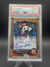 2025 Bowman Chrome On Card Auto Cam Smith Orange Shimmer Refractor 07/25 PSA 10