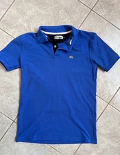 Lacoste Polo Shirt Size M Blue Pique Made in France Crocodile Logo Cotton