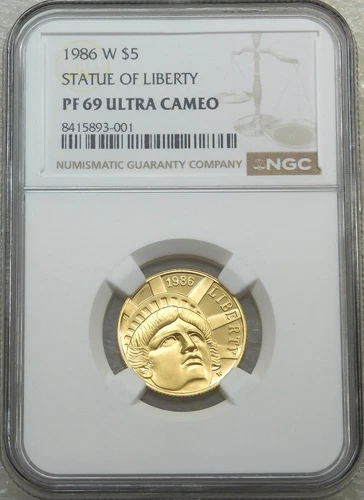 1986 W $5 Statue of Liberty NGC PF69 Ultra Cameo Just Graded New Holder #H173