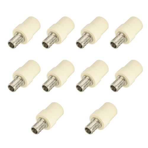 10 PCS 1/2 Inch PEX to 1/2 Inch CPVC Transition Coupling Fittings Plumbing