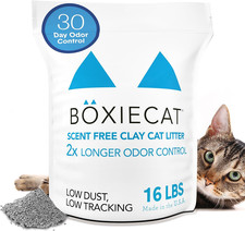 Boxie Unscented 30 Day Odor Control Clumping Clay Cat  Kitty Litter 16 Lb, 99.9
