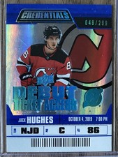 19-20 UD Credentials Hockey #150 RC Debut Ticket Access Jack Hughes /299 DEVILS