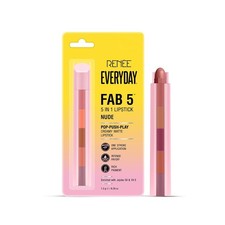 RENEE Everyday Fab 5 5-in-1 Nude Matte Lipstick | Five Shades In 1 Stick, Matte