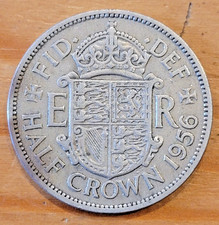 1956 Queen Elizabeth II Half-Crown 2/6 coin - Good F