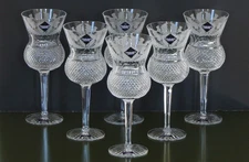 Edinburgh Crystal Glass THISTLE Set of 6 Tall Water Goblets 8 1/4" Scotland