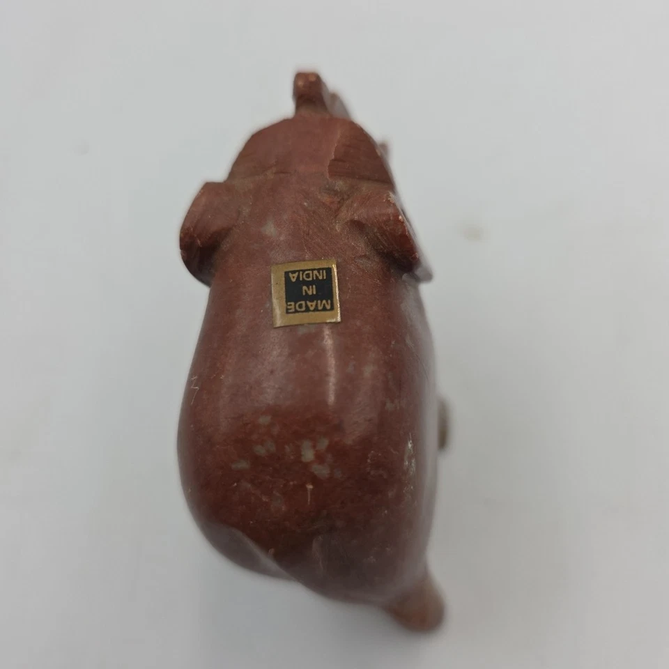 Vintage Small Onyx Brown Stone Elephant 3" Long Nicely Sculpted From India ExcCo - Image 2 of 4
