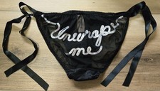 NWT Vintage Victoria's Secret Satin Mesh Unwrap Me Side-Tie Bikini Panties L