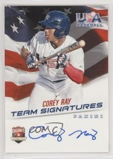 2015 USA Baseball Box Set Collegiate National Team Signatures Corey Ray Auto 2x6