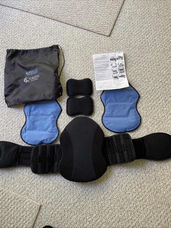 G-Force Cryo Back Brace 2 Ice PacksAdjustable Size Back Pain Relief Brace + Bag
