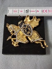 Schmuck Brosche Emaille Strass Mittelalter Ri...