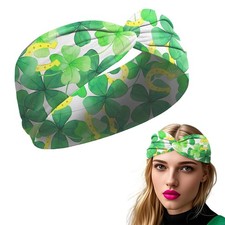 St. Patrick's Day Knotted Clover Shamrock Headband Twisted Soft Hair Band Exe...