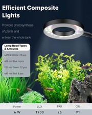 6 W LED Aquarium Light for 1 to 5 Gallon Fish Tanks Clip on Fish Tank Light USB