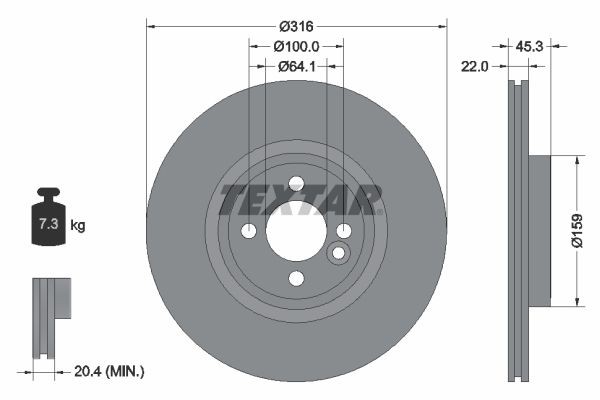 2X Bremsscheibe Vorne Textar 92255003 FÜR Mini Bremsscheiben Scheibenbremse-image