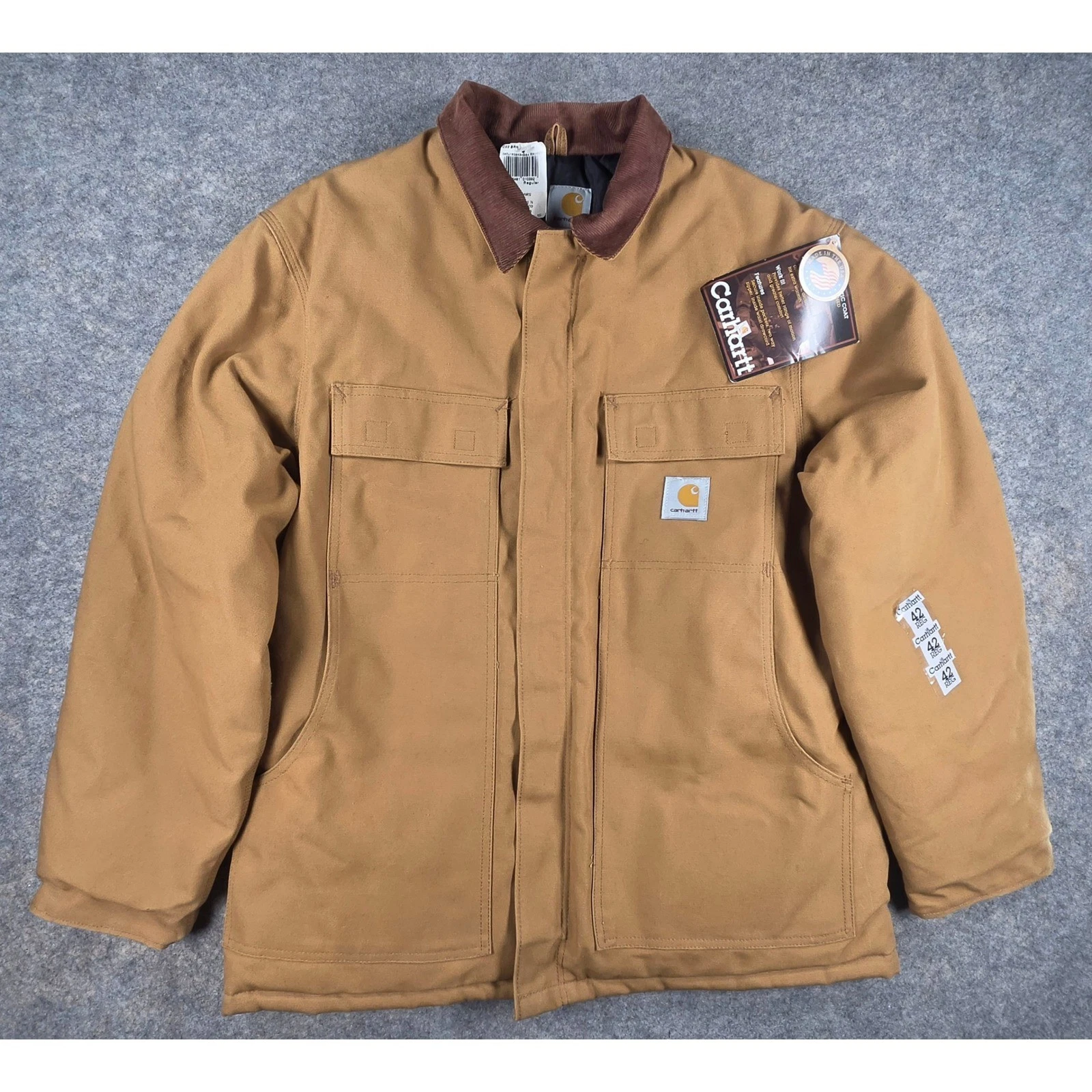 NWT Vtg Carhartt Arctic Quilt Lined Workwear Jacket UNION USA 42 Reg CO 03 BRN image 1