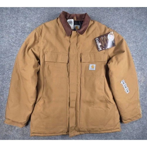 NWT Vtg Carhartt Arctic Quilt Lined Workwear Jacket UNION USA 42 Reg CO 03 BRN video thumbnail