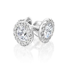 Diamond Stud Earrings 5 1/4 CT Round Cut H/SI2 14K White Gold Affordable