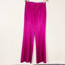 Alice + Olivia Dylan Hot Pink Satin Trousers Size 6