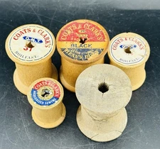 Vintage Set Of 5 Coats & Clark's Sewing Thread Spools