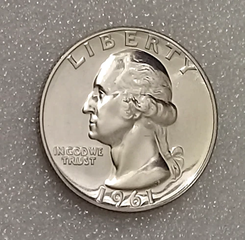 🟅 1961 PROOF 90% Silver Wash. Quarter 25¢