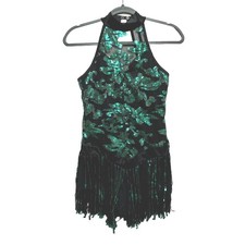 Weismann Dance Costume Dress Youth Ballet Green Fringe Lovefool