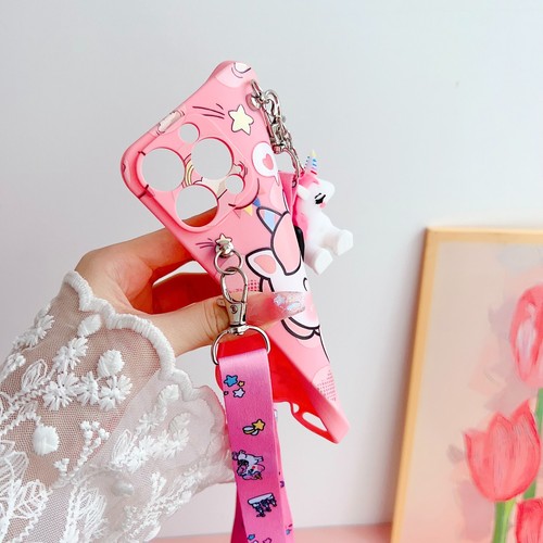 For iPhone Samsung Huawei Crossbody Strap Unicorn Case 3D Doll Holder Back Cover - Picture 10 of 15