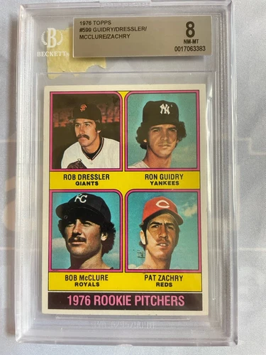 1976 Topps - 1976 Rookie Pitchers Ron Guidry, Bob McClure #599 (RC) BGS 8