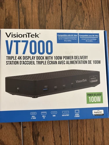 VisionTek VT7000 Triple Display 4K USB-C Docking Station with 100W Power Deliver