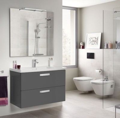 ROCA A856963153 GLANZ ANTHRAZITGRAU ROCA GAP 800mm Waschtischunterschrank 2DW UVP 1010£