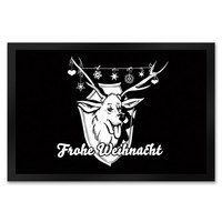 Hirschkopf FußMatte XXL In 50X75 Cm Mit Spruch: Frohe Weihnacht