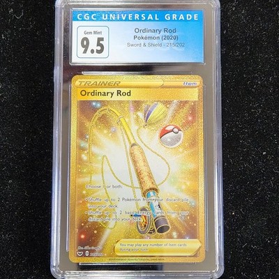 2020 Pokemon Sword & Shield Ordinary Rod 215/202 Gold | CGC 9.5 Gem Mint |  eBay